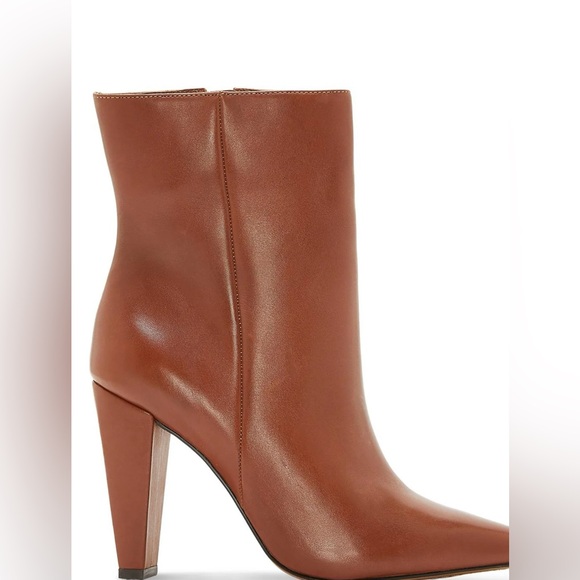Vince Camuto Membidi Dress Boots Warm Carmel Burnish Leather Size 7M NIB - Picture 2 of 6